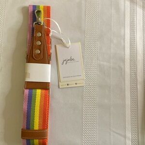 BNIP Jujube Messenger Bag Woven Strap Rainbow Machine Washable Ju-Ju-Be